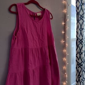 NWOT Pink a-line tiered casual dress